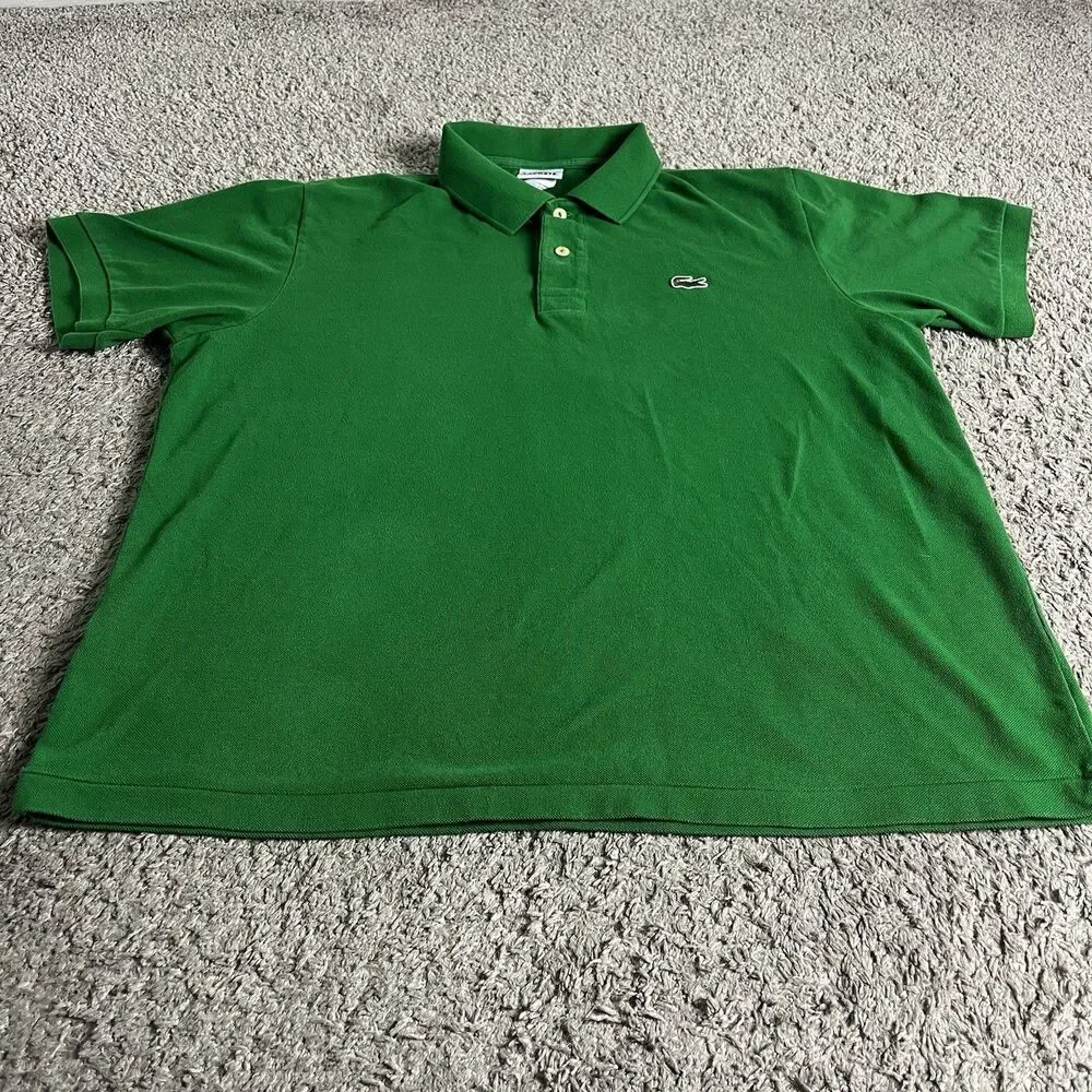 Lacoste Shirt Mens 5 Kelly Green Polo Short Sleeve Preppy Colorful